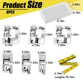 DERJDISF Rolled Hem Foot for Sewing Machine - 6-Piece Presser Feet Set - High Quality Sewing Accessories Set, Accessories with Tape Measure, Perfect for Household Sewing Machines, Sizes: 3/4/6 mm