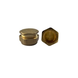WRAS 22mm Brass Compression Stop End Blank Cap for Copper Pipe - Pack of 2, WRAS and BS EN 1254-2 Certified Plumbing Fittings, Copper Pipe Fittings, End Caps