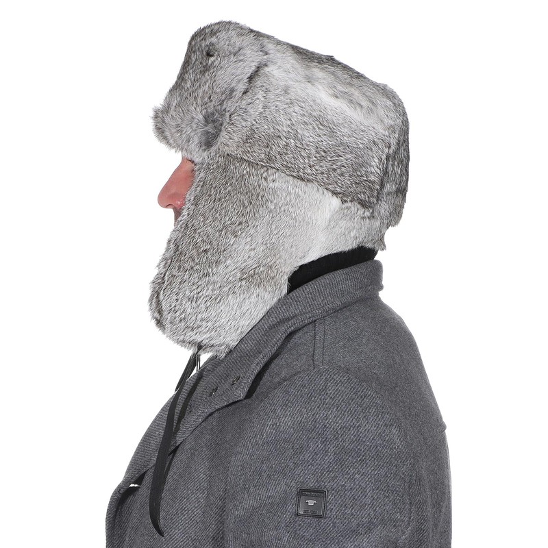 Harrys-Collection Men's Hat Made from the Finest Rabbit Fur Black