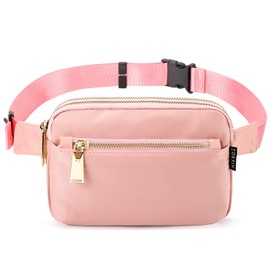 ZORFIN Fanny Packs for Women Men: Crossbody Belt Bag with Adjustable Strap - Fashion Waist Packs for Workout Running Traveling Hiking Pink