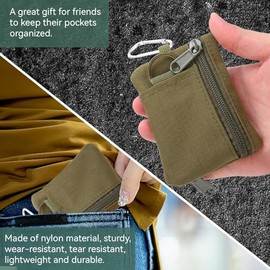 Bolsa De Utilidad Edc De Tamaño Mini, Bolsa Organizadora De Primeros Auxilios De Almacenamiento Riñonera con Mosquetón Accesorio De Repuesto para Almacenamiento