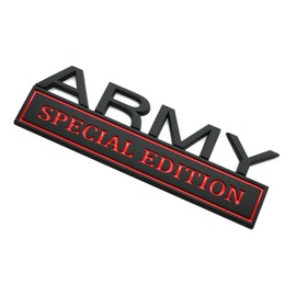 1pack Big Army Special Edition Emblems, Army Car Emblem 3D Badge Decal Car Truck Replacement Compatible with Universal Vehicle, Truck, SUV, Army Decal Sticker Strong Adhesive 7 inch Long (Black Red)