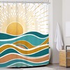 Glawry Abstract Ocean Sunrise Shower Curtain Sea Waves Sunset Bathroom
