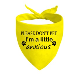 1 Piece Nervous Anxious Dog Bandana Ask To Pet Dog Bandana Nervous Dog Gear (a little anxious D)