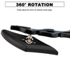 Universal Motorcycle Mirrors Black Diamond Blue Lens | Replacement for