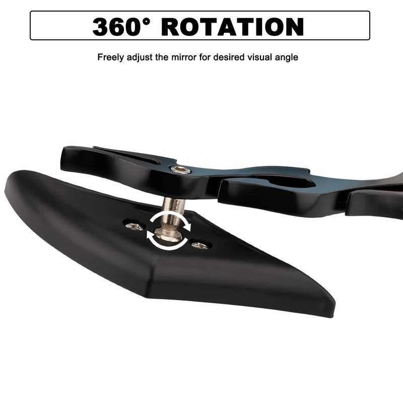 Universal Motorcycle Mirrors Black Diamond Blue Lens | Replacement for