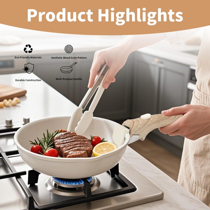 Parakatoikos Removable Handle Wood-Like, Detachable Handle for Pots and Pans,