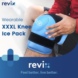 REVIX REVIX 20' XXXL Knee Ice Pack Wrap Around Entire Knee, Large Ice Pack for Leg Discomfort Reducing, Cold Compress Therapy, Reusable Ice Wraps for Back, Shoulder Relaxation, Post-Workout Recovery