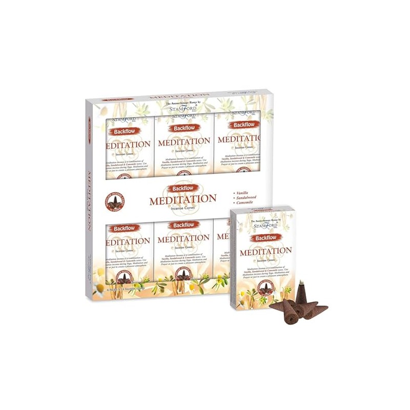 Puckator Stamford Backflow Incense Cones - Meditation Scented - Spiritual