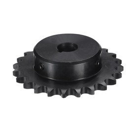 sourcing map #40 Chain Roller Sprocket B Type, 3/4" Bore 24 Tooth Single Strand Chain Sprocket, Carbon Steel, Keyway with Set Screws