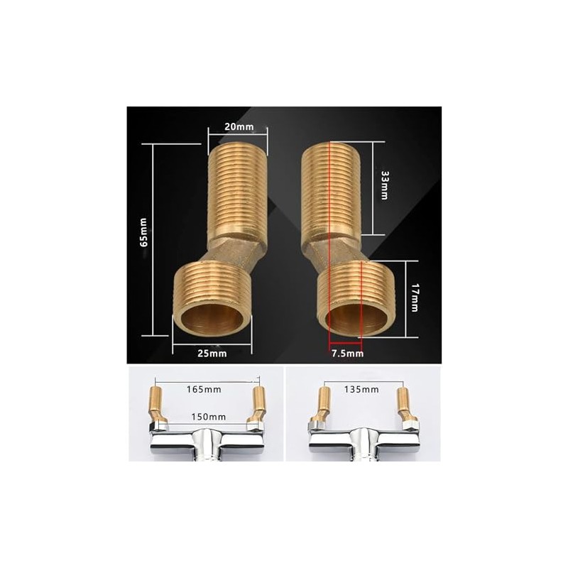 Shower Fitting Adapter - Shower Swivel Arm Tap Connector 3/4