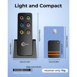Esky Key Finder Locator with Sound, Stick-on TV Remote Control Finder, Item Locator Tags with 85dB Noise Sound 6 Receivers, Wallet Tracker Key Finders for Finding Keys, Remote Gift Idea