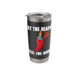 Eat The Carolina Reaper Spicy Chili Red Pepper Hot Sauce Stainless Steel Insulated Tumbler