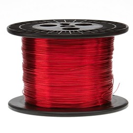 Magnet Wire, Enameled Copper Wire, 14 AWG, 10 Lbs, 799' Length, 0.0655" Diameter, Red