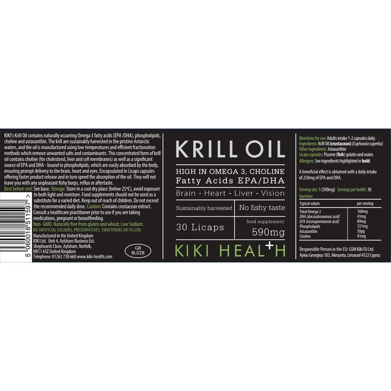 KIKI Health Krill Oil - 30 Capsules