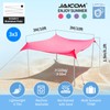 JAICOM Beach Tent Beach Canopy, 10×10FT with 4 Aluminum Poles