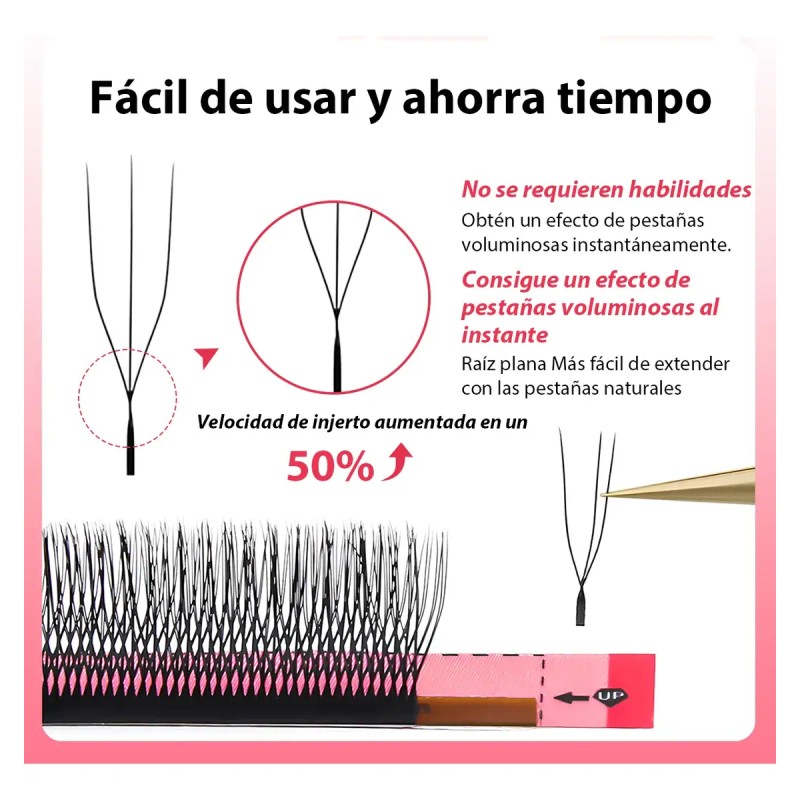 Extensiones De Pestañas Itntfn Mink 3d Forma U Naturales