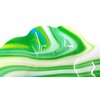 Swirled Green White and Blue Ruffled Bowl 11.5 inch Handcrafted