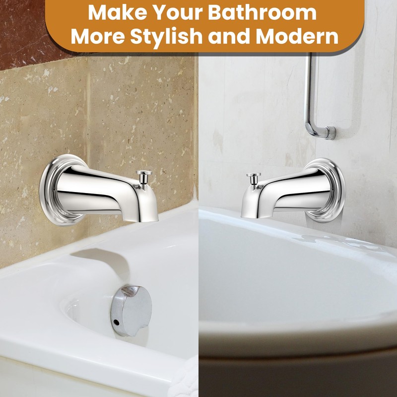 Dreyoo Diverter Tub Spout with Tub Spout Cover Ring, Universal