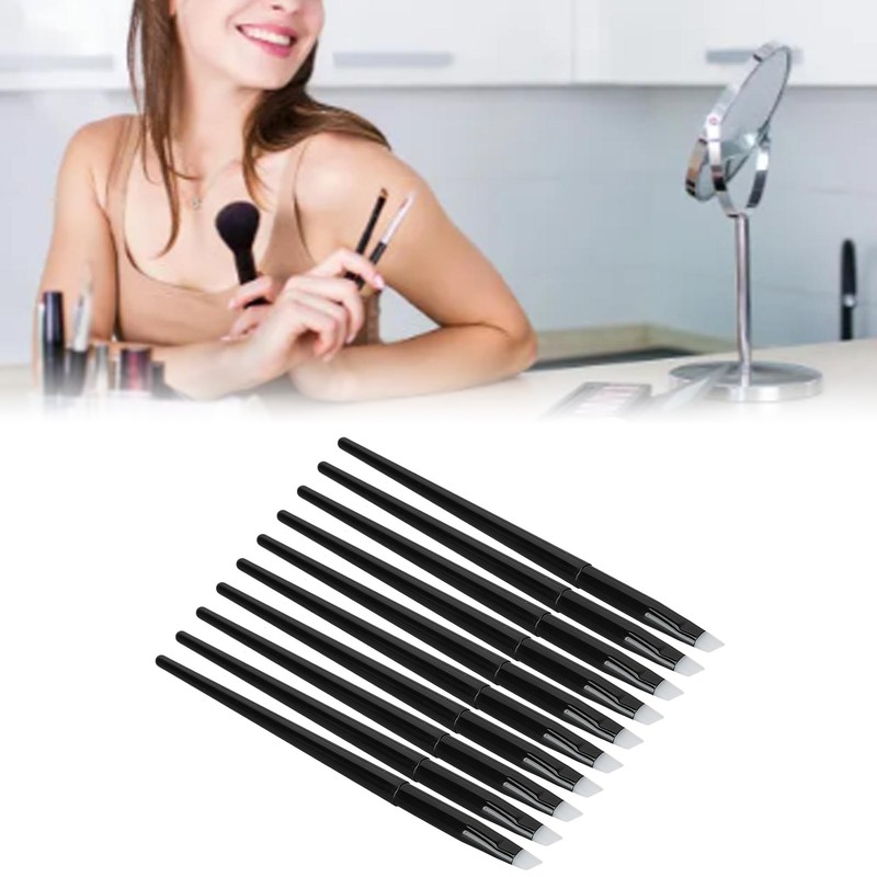 10pcs Eye Brush Angled Eyebrow Brush Silicone Eyebrow Liner Eyeshadow