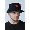 Keith Haring Smiling Heart Black Embroidered Bucket Hat Hat for