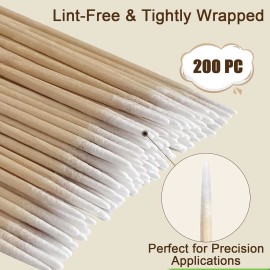 Meanhoo 200 Pcs Microblading Cotton Swabs, Pointed Swabs with Bamboo 200 pcs