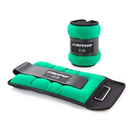 RitFit Ankle Wrist Weights for Women & Men (1 Pair) (Green - 2 lbs Each)