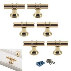 Zerniple T Bar Handle Pull Kitchen Cabinet Handle Zinc Alloy Drawer Wardrobe Pull Cupboard Knobs (6 Pieces)