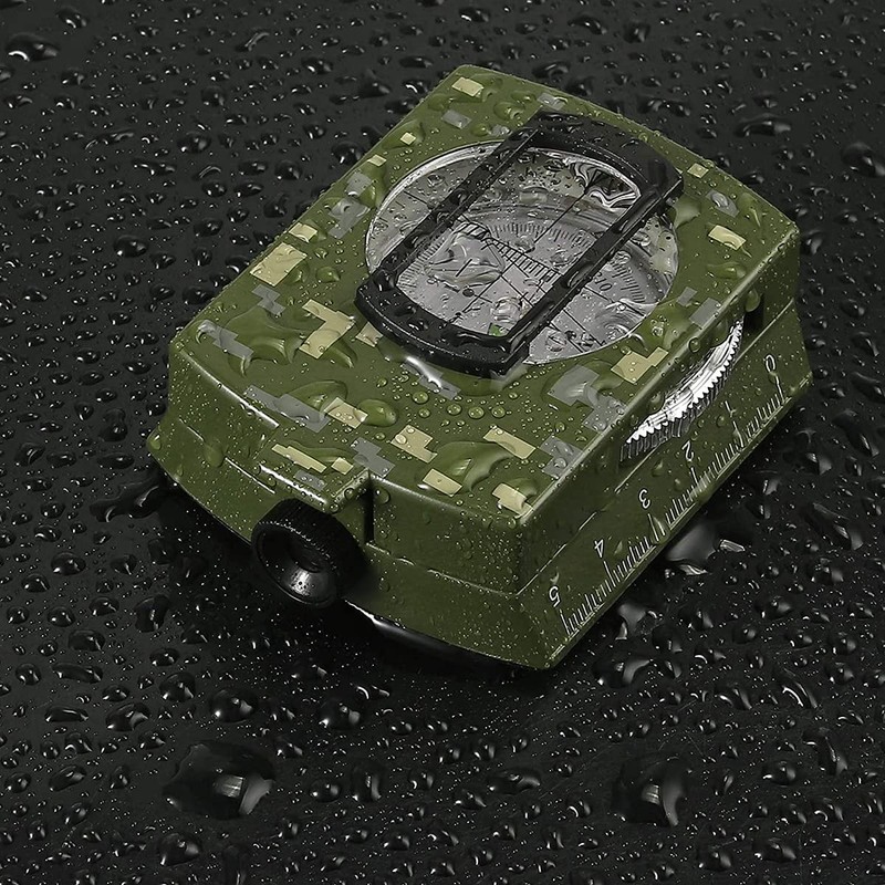 Shiwaki Compass Waterproof Navigation Compass Metal Visor Compass - Green