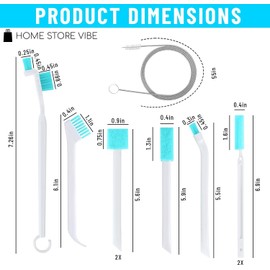 Home Store Vibe 10 PCS Ice Machine Cleaner Brush Sets - Ice Maker Cleaning Tools - 2 PCS Straw Cleaner Brush & Machine Cleaner, 8 PCS Crevice Tools, Essential Kit for Maintenance & Dry Ice Cleaning