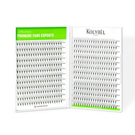 KOLYBEL 500 Premade Fans Eyelash Extensions 8-15mm Mixed Length Premade Lash Extensions Fans D Curl 16D Promade Lash Fans Pointed Thin Base Handmade Volume (16D,0.05-D-8-15MM)