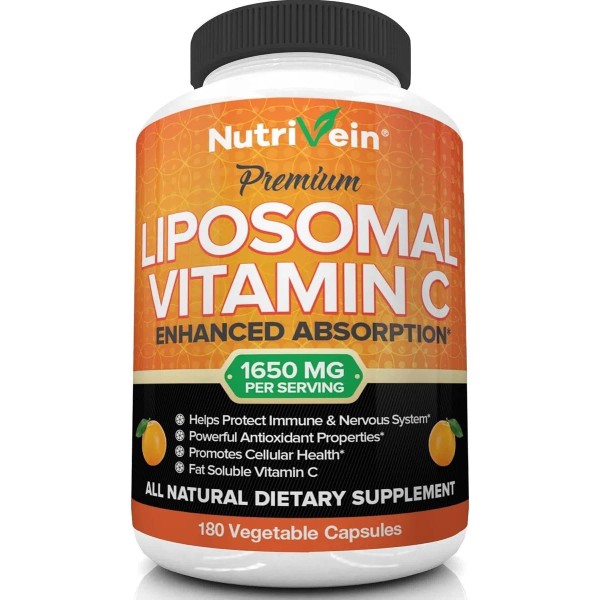Liposomal Vitamina C 1650 Mg 180 Cáps Alta AbsorcioN Nutrivein