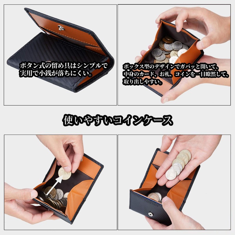LUCKYSGY Coin Purse, Men's, Genuine Leather, Women's, Wallet, Small, Box