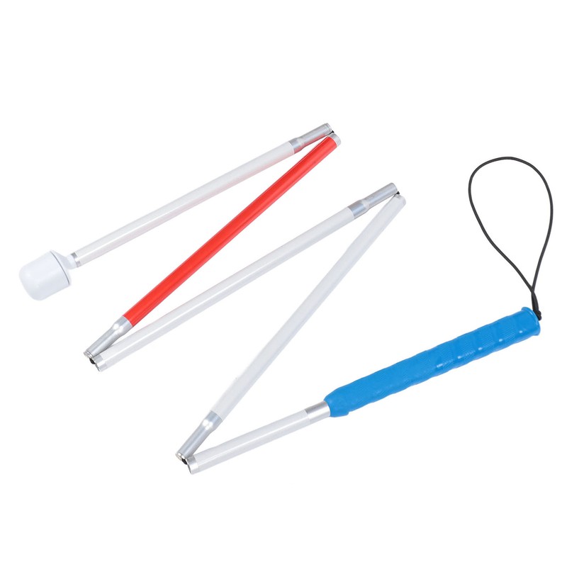 Folding Walking Pole Aluminum Alloy Collapsible Anti Slip Reflective Blind