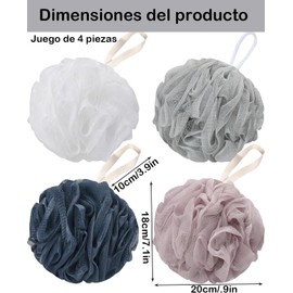 4 Piezas Esponja Para Baño, Esponja De Baño Multicolor Para Limpieza Corporal, Material Pe Suave Y Duradero, Adecuado Para La Exfoliación Profunda De Hombres Y Mujeres Durante El Baño(4 Colores)