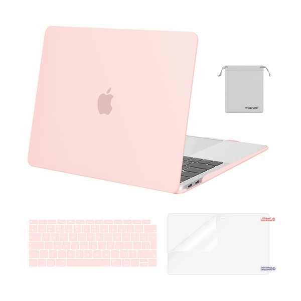 MOSISO Compatible with MacBook Air 13 inch Case 2022 2021 2020 2019 2018 M1 A2337 A2179 A1932 Retina Touch ID, Plastic Hard Shell &Keyboard Cover &Screen Protector &Storage Bag, Chalk Pink
