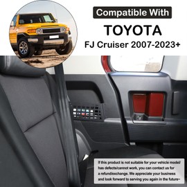 Aunginsy Rear Door Storage Pockets Box Compatible with Toyota FJ Cruiser 2007-2023 Aluminum Rear Door Side Storage Baffle Basket Bag Backseat Hanging Storage Box Trunk Organizer Expansion Accessories