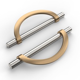 Amerdeco 10 Pack Brushed Satin Nickel and Champagne Bronze Cabinet Pulls 5 Inch(128MM) Hole Centers Kitchen Cabinet Handles Cabinet Hardware Cupboard Handles Drawer Pulls…