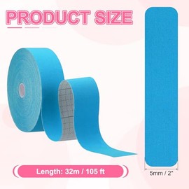 PATIKIL 32M x 5cm Kinesiology Tape Uncut, Kinesiology Recovery Tapes Sports Muscle Elastic Athletic Tape for Exercise Knees Strain Joint Support, Light Blue