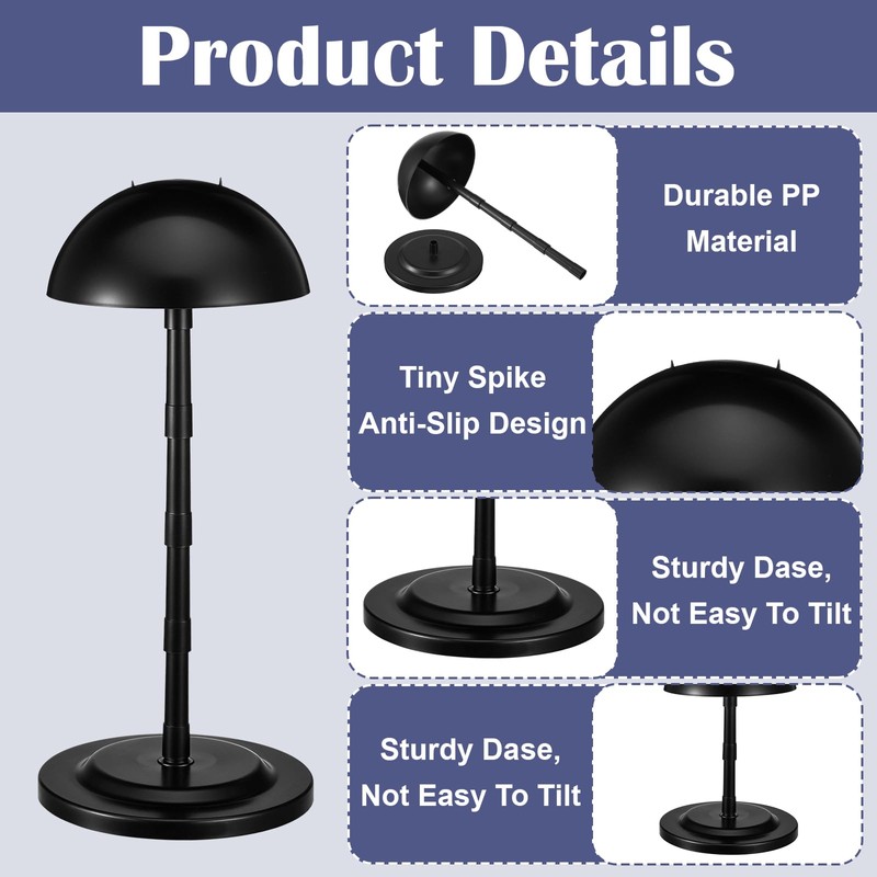 Adjustable Wig Stand,4.33" to 14.17" Wigs Head Holders Portable Plastic