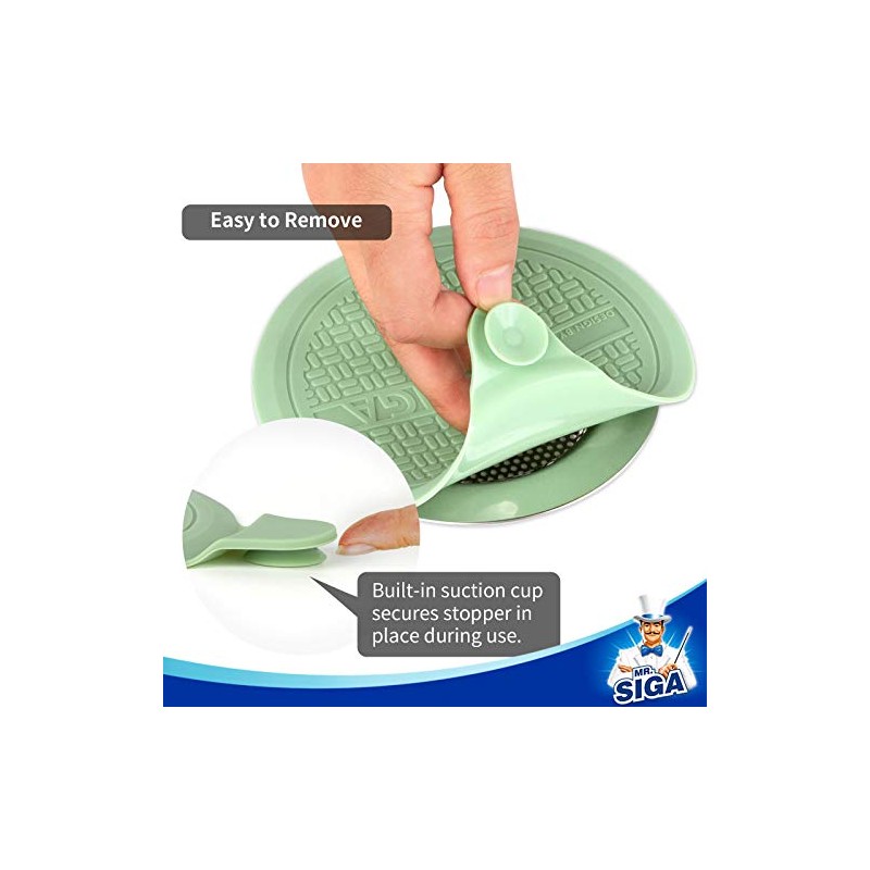 MR.SIGA Tapón de Silicona para Bañera, para Ducha y Lavabo,