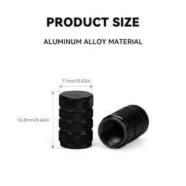 Honibaoto 10 PCS Car Tire Valve Stem Caps, Aluminum Tire Air Cap Set, Dust Proof & Corrosion Resistant Stem Covers, Car Accessories for SUV Bike Bicycle Truck Motorcycle (Black)