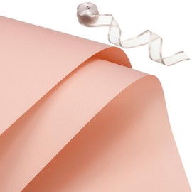 PATIKIL 20 Sheets Flower Wrapping Paper, 22.8"x22.8" Floral Bouquet Craft Packaging Paper with Ribbons for Flowers Gift Packaging, Pale Orange