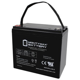 Mighty Max Battery ML55-12INT -12 Volt 55 AH, Internal Thread (INT) Terminal, Rechargeable SLA AGM Battery