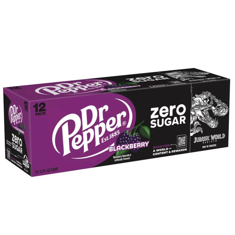 Dr Pepper Blackberry Zero Sugar Soda Jurassic World Rebirth 12