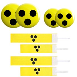 HOMURY Pack of 8 Blind Bandages Blind Badges: Blind Bracelet with Blind Points, Blind Bandage for Arm for Visually Impaired People Gift, black