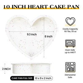 AOTASO AOTASO Silicone Heart Shaped Cake Pans 10 Inch Large Heart Cake Pan Nonstick Silicone Heart Molds for Baking (2 Pcs Set, Cream)