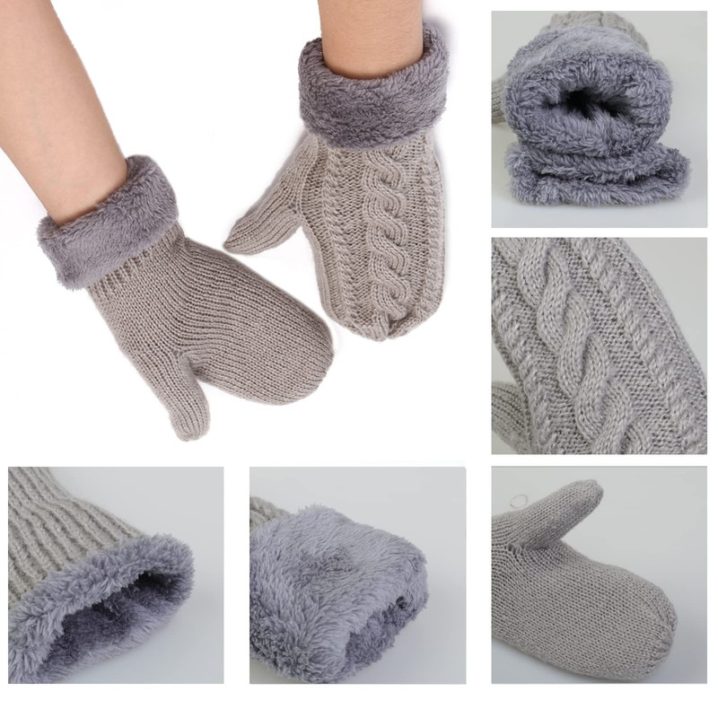 Good Cable Knit Gloves, Cold Protection, Fluffy, Ultra-Thick, Mitten Gloves,