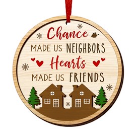 WRAPIX Neighbor Gifts for Friends, Christmas Ornaments 2024 - Christmas, Hello Neighbor Friend Gifts for Women, The Neighborhood Gifts for Friends - Christmas Tree Decoration Wooden Ornament