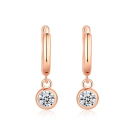 Yulovee Rose Gold Filled Hoop Earrings for Women Dangle Earrings with Cystal for Teen Girls Hoop Earrings Drop Huggie